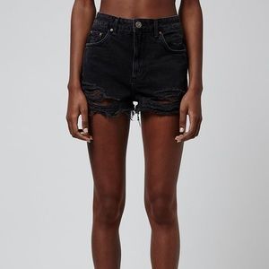 Topshop Moto Ripped Mom Shorts